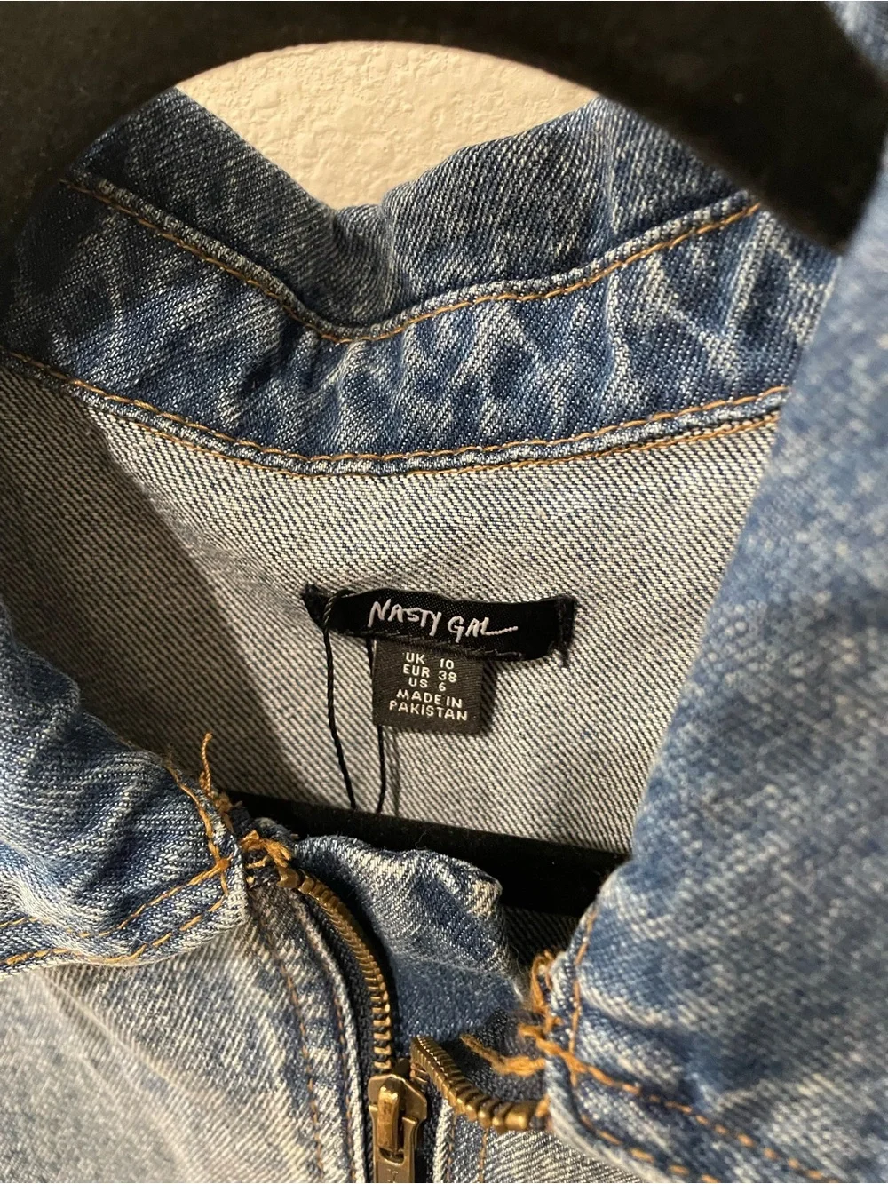 Nasty Gal Light Blue Denim Zip-Front Jumpsuit - Picture 5 of 7